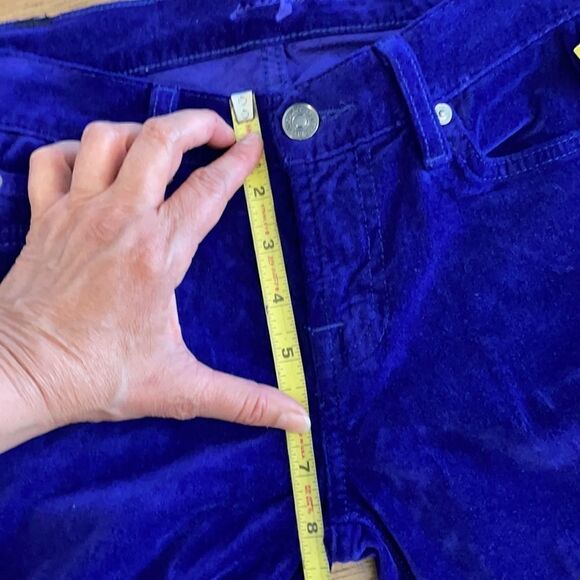 7 FOR ALL MANKIND PURPLE VELOUR SKINNY PANTS.  NEW - Picture 7 of 13